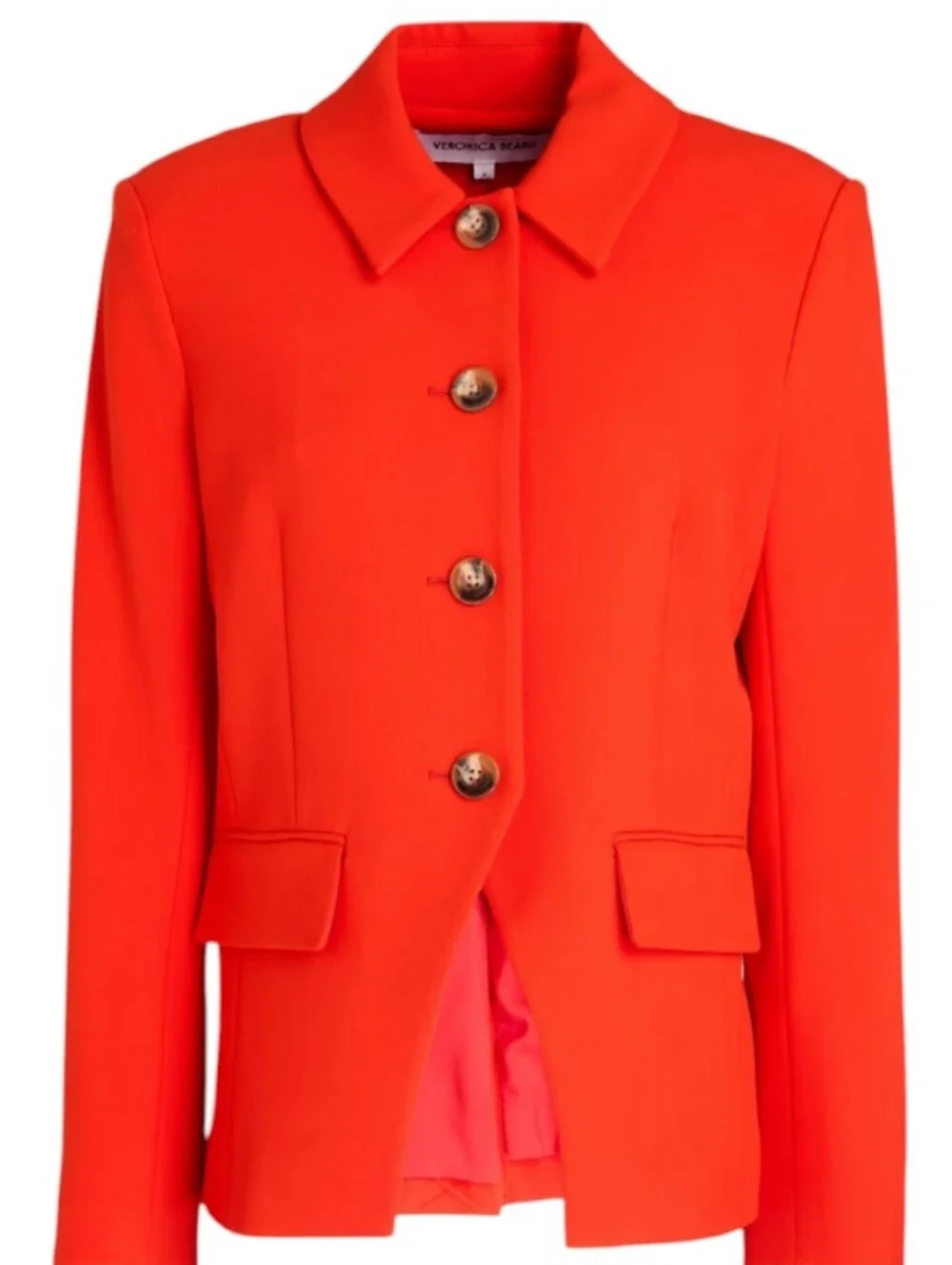 Veronica Beard Aire Dickey Blazer in a vibrant tomato red color ....Size 2 - Picture 3 of 10